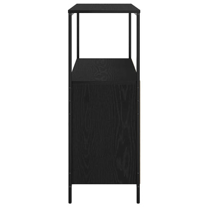 Badrumsunderskåp med hyllor Svart Ek 76,5x35x95 cm