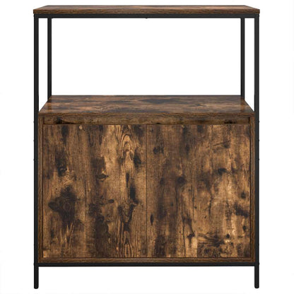 Badrumsunderskåp med hyllor Rökfärgad Ek 76,5x35x95 cm