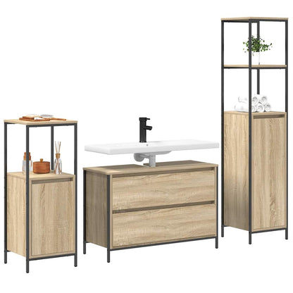 Badrumsmöbelset med hylla 3 pcs Sonoma Ek 90 x 34.5 x 60 cm