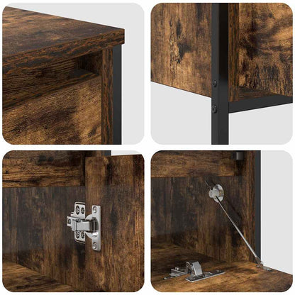 Badrumsmöbelset med hylla 3 pcs Rökfärgad ek 90 x 34.5 x 60 cm