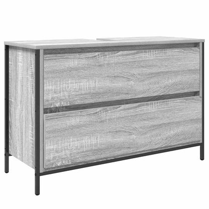Badrumsmöbelset med hylla 3 pcs Grå sonoma 90 x 34.5 x 60 cm