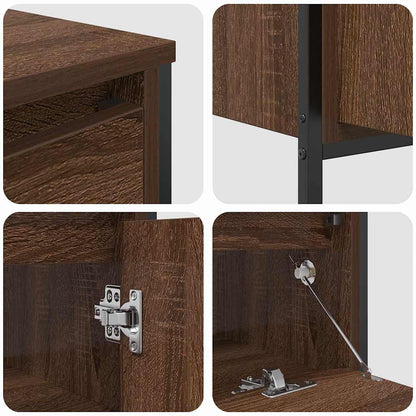 Badrumsmöbelset med hylla 3 pcs brun ek 90 x 34.5 x 60 cm