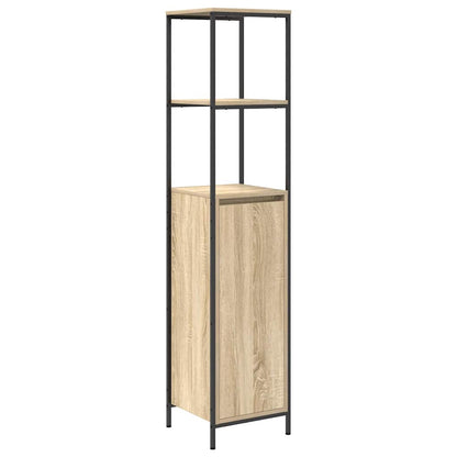 Badrumsmöbelset 5 pcs Sonoma ek och svart 36 x 35 x 165 cm