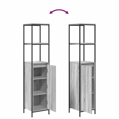 Badrumsmöbelset 2 pcs Grå sonoma och svart 36 x 35 x 165 cm