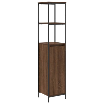 Badrumsmöbelset 3 pcs Brun ek och svart 36 x 35 x 165 cm