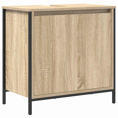 Badrumsmöbelset 5 pcs Sonoma ek och svart 36 x 35 x 165 cm