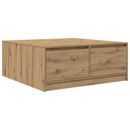 Soffbord Artisan Ek med lådor hantverksmässig Ek 100x100x40 cm