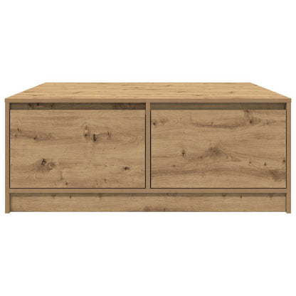 Soffbord Artisan Ek med lådor hantverksmässig Ek 100x100x40 cm