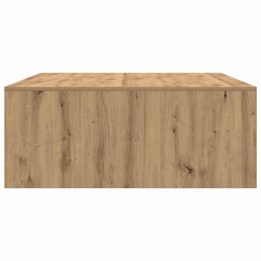 Soffbord Artisan Ek med lådor hantverksmässig Ek 100x100x40 cm