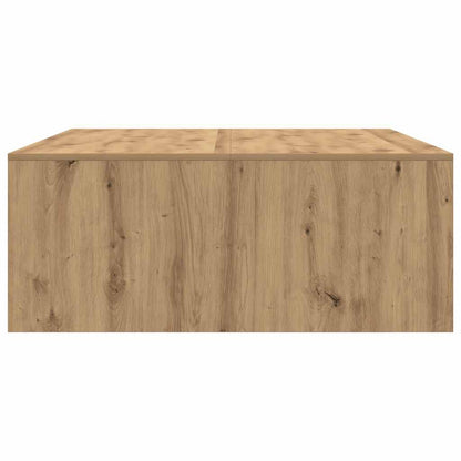 Soffbord Artisan Ek med lådor hantverksmässig Ek 100x100x40 cm