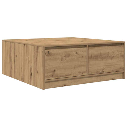 Soffbord Artisan Ek med lådor hantverksmässig Ek 100x100x40 cm