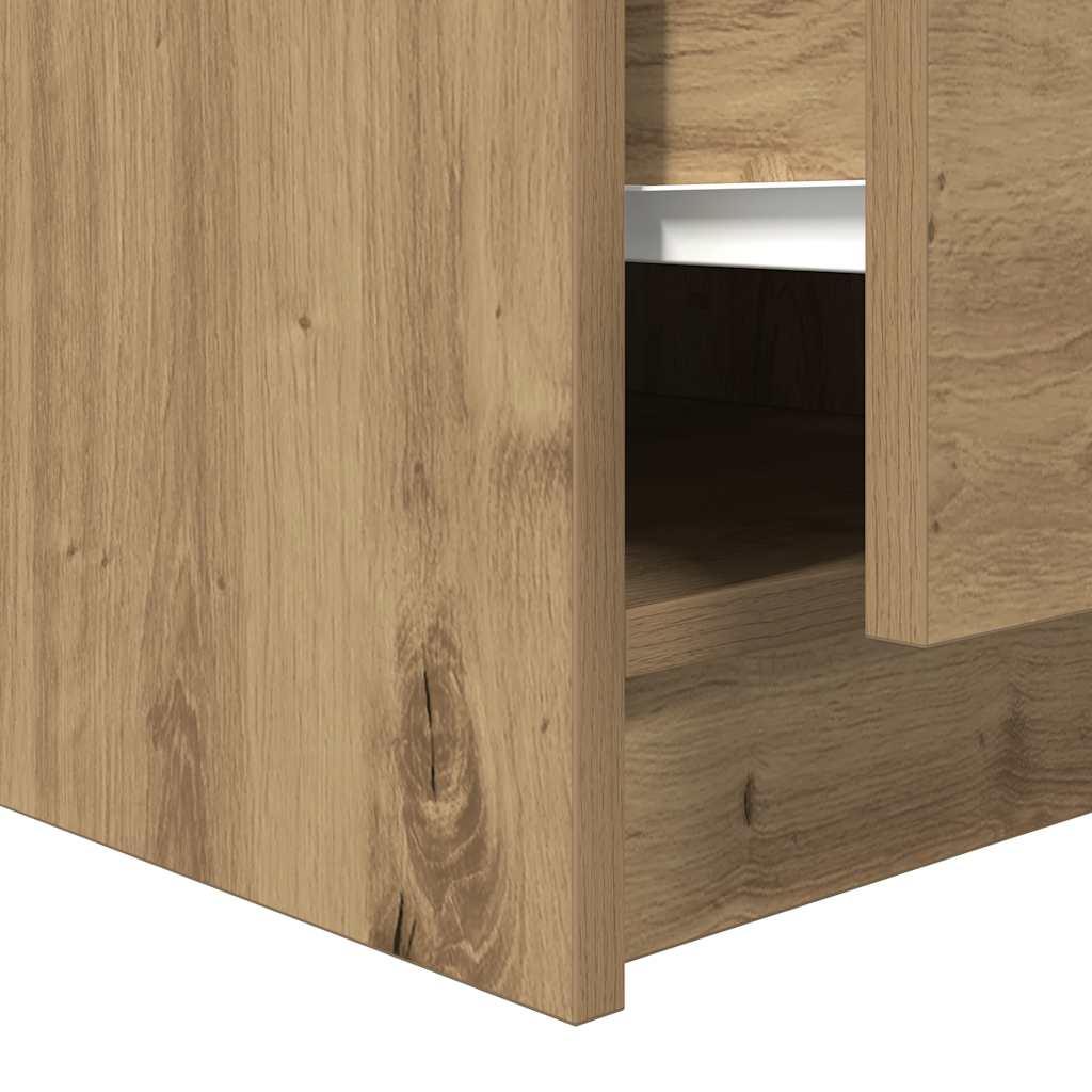 Soffbord Artisan Ek med lådor hantverksmässig Ek 100x100x40 cm