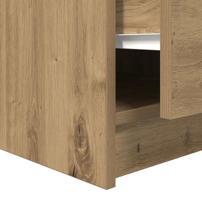 Soffbord Artisan Ek med lådor hantverksmässig Ek 100x100x40 cm