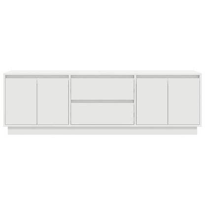 TV-Möbel Vit TV-Bänk LED-lampor 160,5x41x50 cm