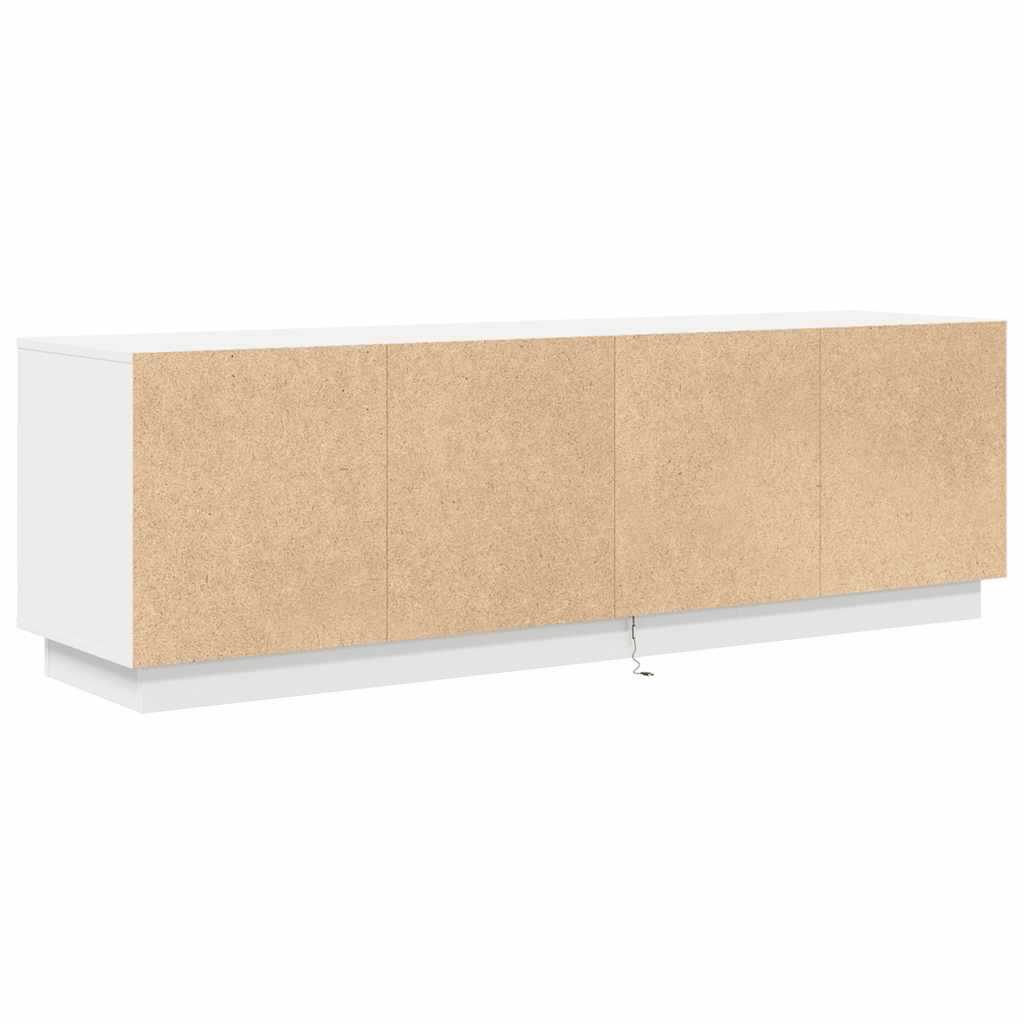 TV-Möbel Vit TV-Bänk LED-lampor 160,5x41x50 cm