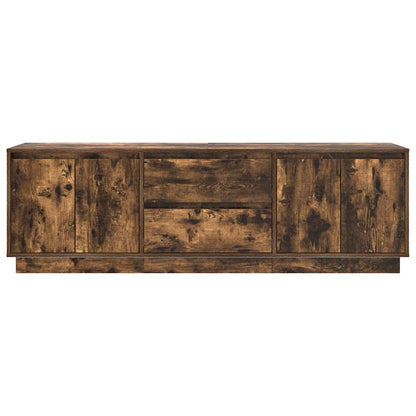 TV-Möbel Rökfärgad Ek TV-Bänk LED-lampor 160,5x41x50 cm