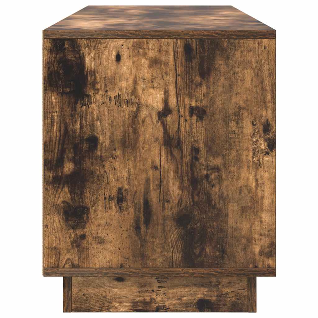 TV-Möbel Rökfärgad Ek TV-Bänk LED-lampor 160,5x41x50 cm