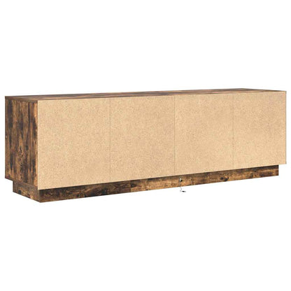 TV-Möbel Rökfärgad Ek TV-Bänk LED-lampor 160,5x41x50 cm