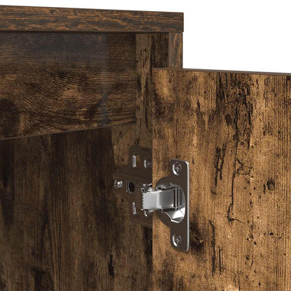 TV-Möbel Rökfärgad Ek TV-Bänk LED-lampor 160,5x41x50 cm