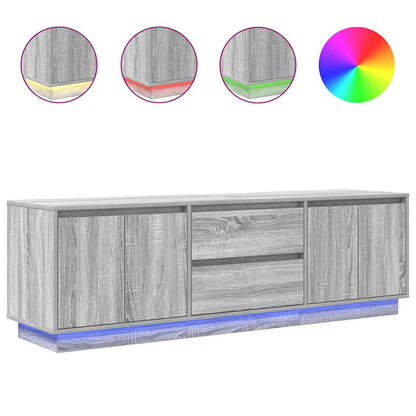 TV-Möbel Sonoma Grå TV-Bänk LED-lampor 160,5x41x50 cm