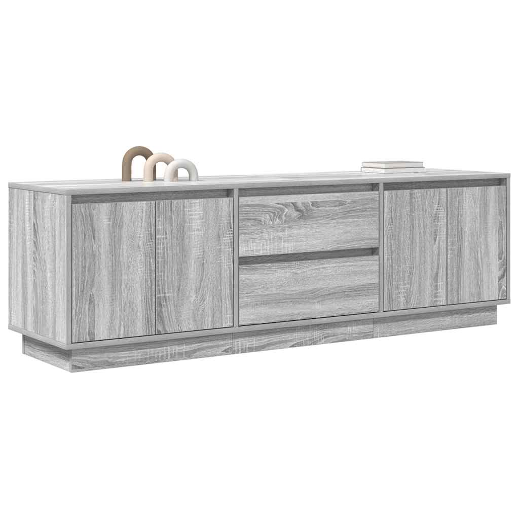 TV-Möbel Sonoma Grå TV-Bänk LED-lampor 160,5x41x50 cm