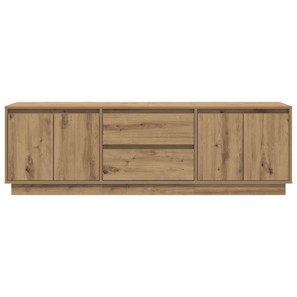 TV-Möbel Brun Ek TV-Bänk LED-lampor 160,5x41x50 cm