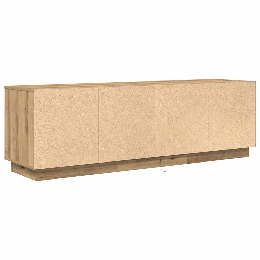 TV-Möbel Brun Ek TV-Bänk LED-lampor 160,5x41x50 cm