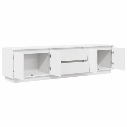 TV-Möbel Vit TV-Bänk LED-lampor 193,5x41x50 cm
