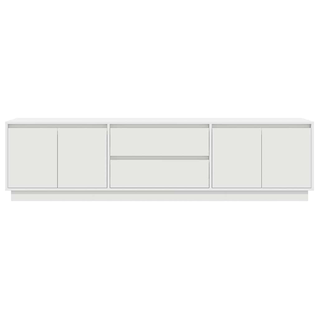 TV-Möbel Vit TV-Bänk LED-lampor 193,5x41x50 cm