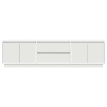 TV-Möbel Vit TV-Bänk LED-lampor 193,5x41x50 cm