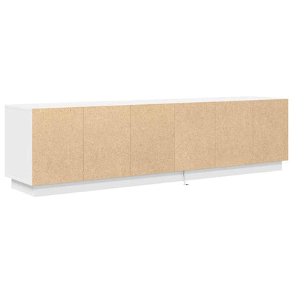 TV-Möbel Vit TV-Bänk LED-lampor 193,5x41x50 cm