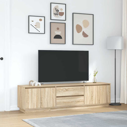 TV-Möbel Sonoma Ek TV-Bänk LED-lampor 193,5x41x50 cm