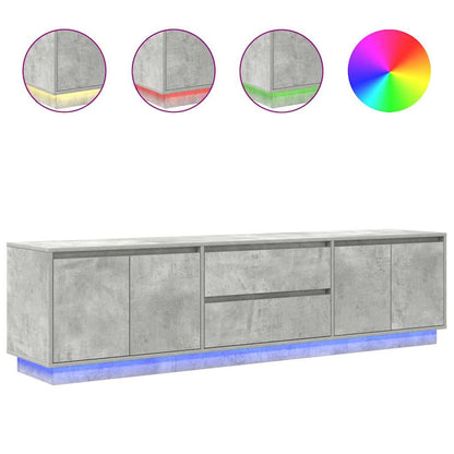 TV-Möbel Betonggrå TV-Bänk LED-lampor 193,5x41x50 cm