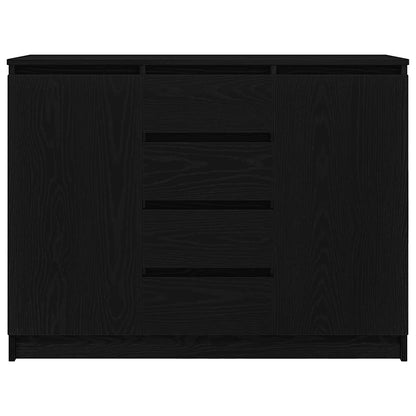 Skänk Svart Ek med lådor 100,5x35x76 cm