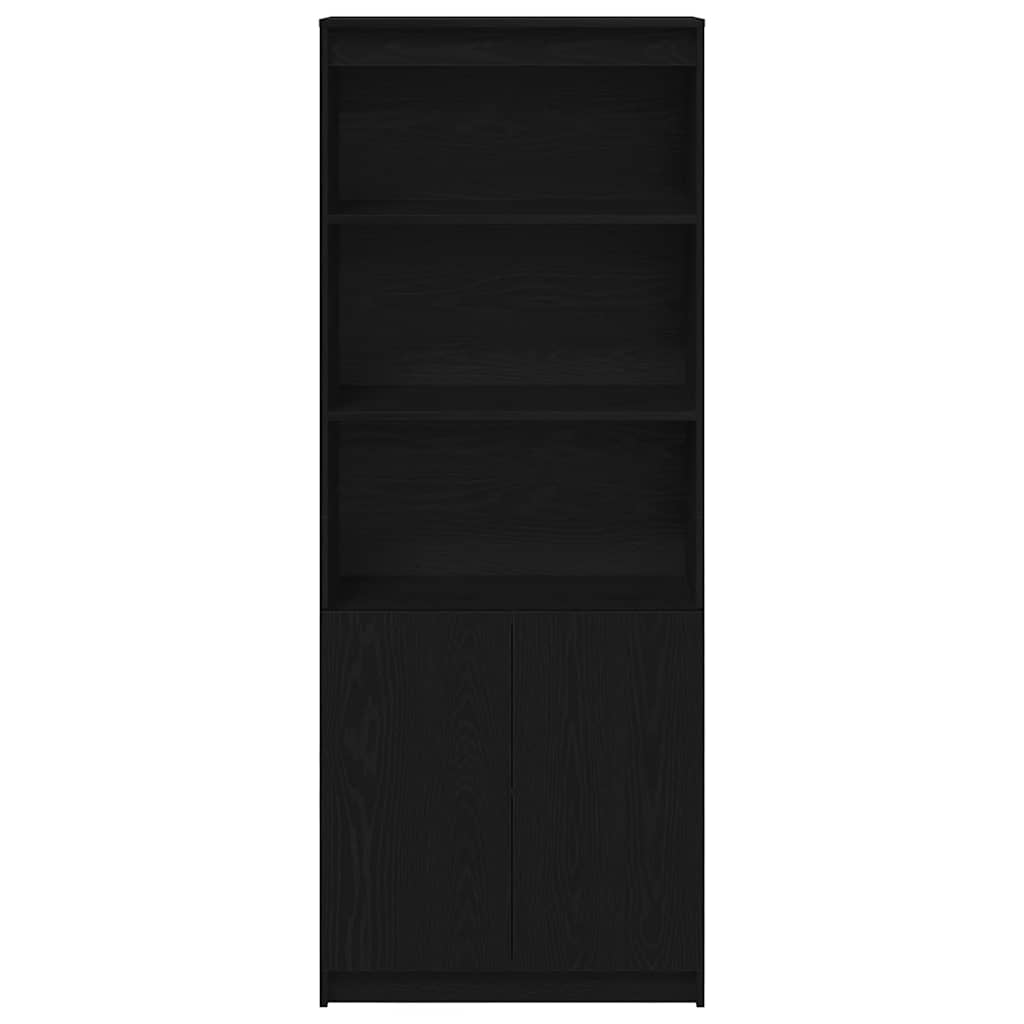 Skåp Svart Ek 70x35x180 cm