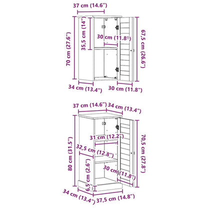 Badrumsmöbelset med hylla VIGO 2 pcs antikvit 37 x 34 x 80 cm