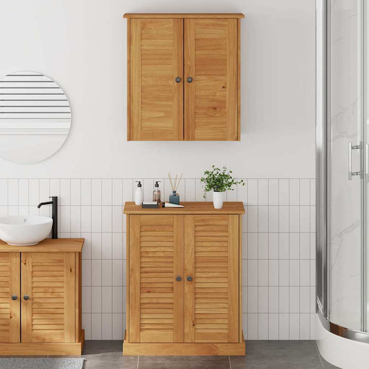 Badrumsmöbelset VIGO 2 pcs Brun 67,5 x 34 x 80 cm Massiv furu