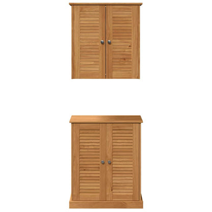 Badrumsmöbelset VIGO 2 pcs Brun 67,5 x 34 x 80 cm Massiv furu