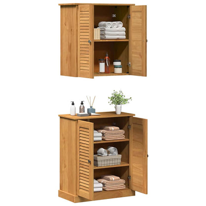Badrumsmöbelset VIGO 2 pcs Brun 67,5 x 34 x 80 cm Massiv furu