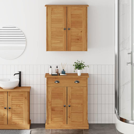 Badrumsmöbelset VIGO 2 pcs Brun 67,5 x 34 x 80 cm Massiv furu