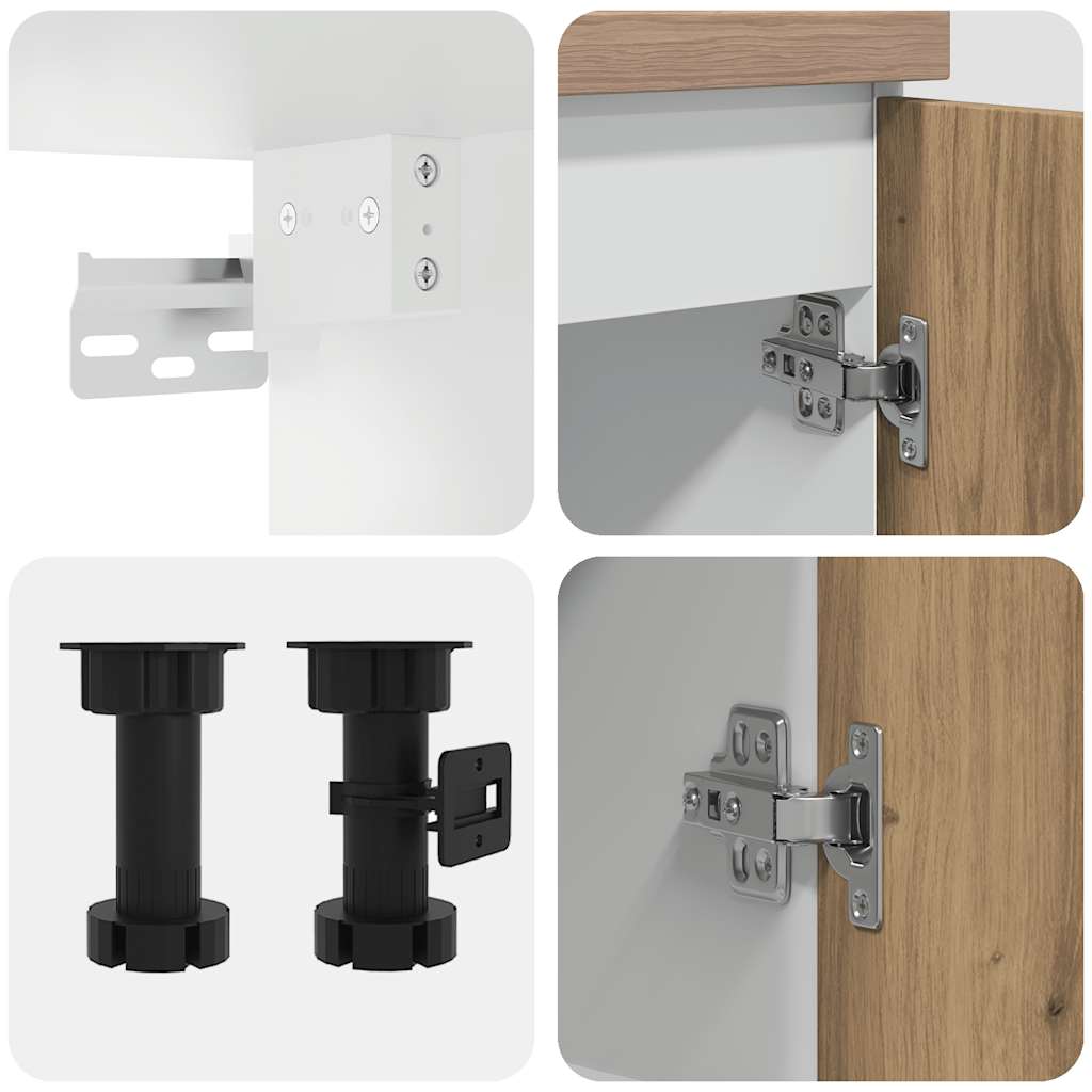 Köksskåpsset 4 delar Lyon hantverksmässig ek konstruerat trä