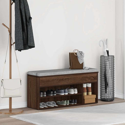 Skoställ Brun Ek Skobänk 102x30,5x45 cm