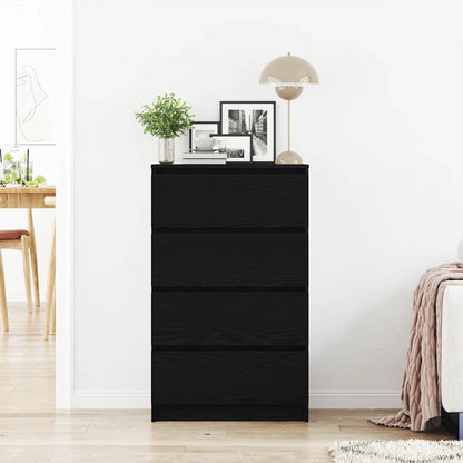 Skänk svart ek 60x35x98,5 cm konstruerat trä
