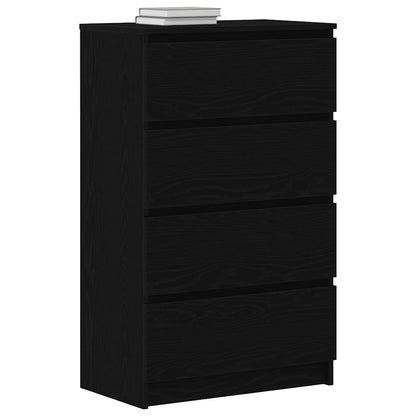 Skänk svart ek 60x35x98,5 cm konstruerat trä