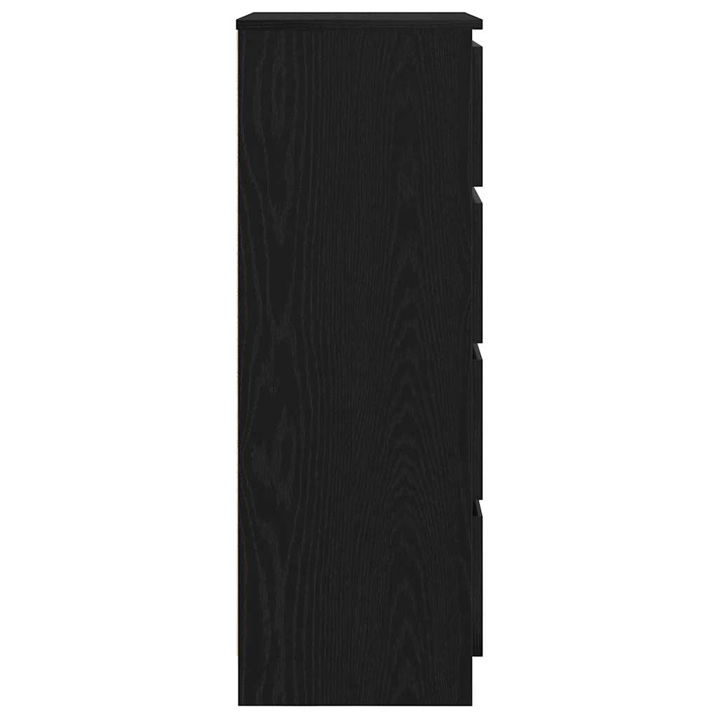 Skänk svart ek 60x35x98,5 cm konstruerat trä