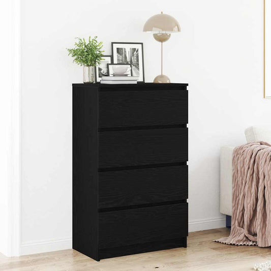 Skänk svart ek 60x35x98,5 cm konstruerat trä