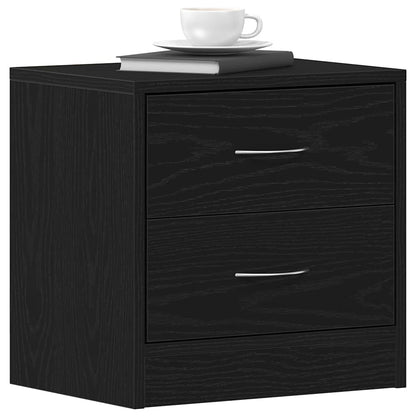 Sängbord 2 st svart ek 40x30x40 cm konstruerat trä