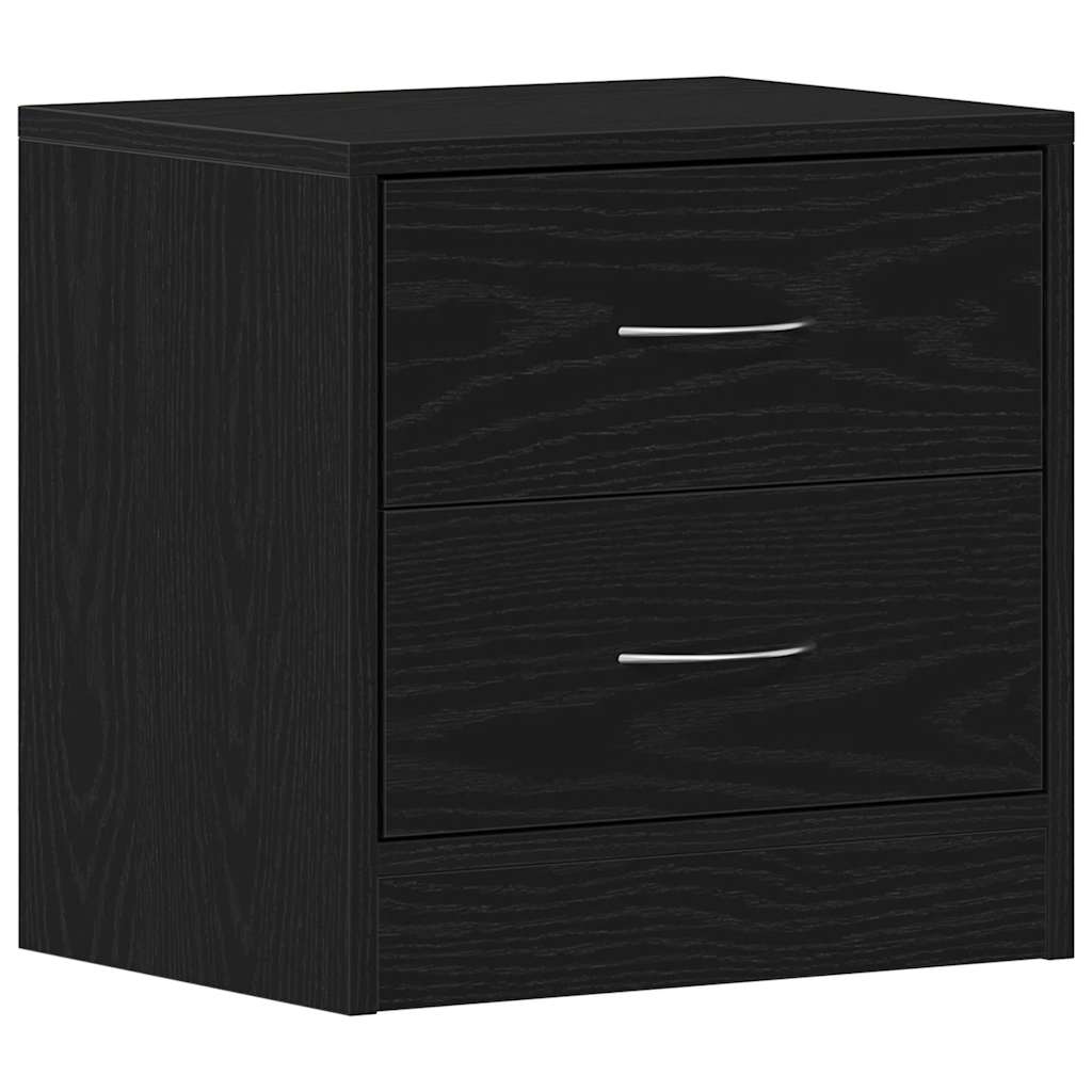 Sängbord 2 st svart ek 40x30x40 cm konstruerat trä