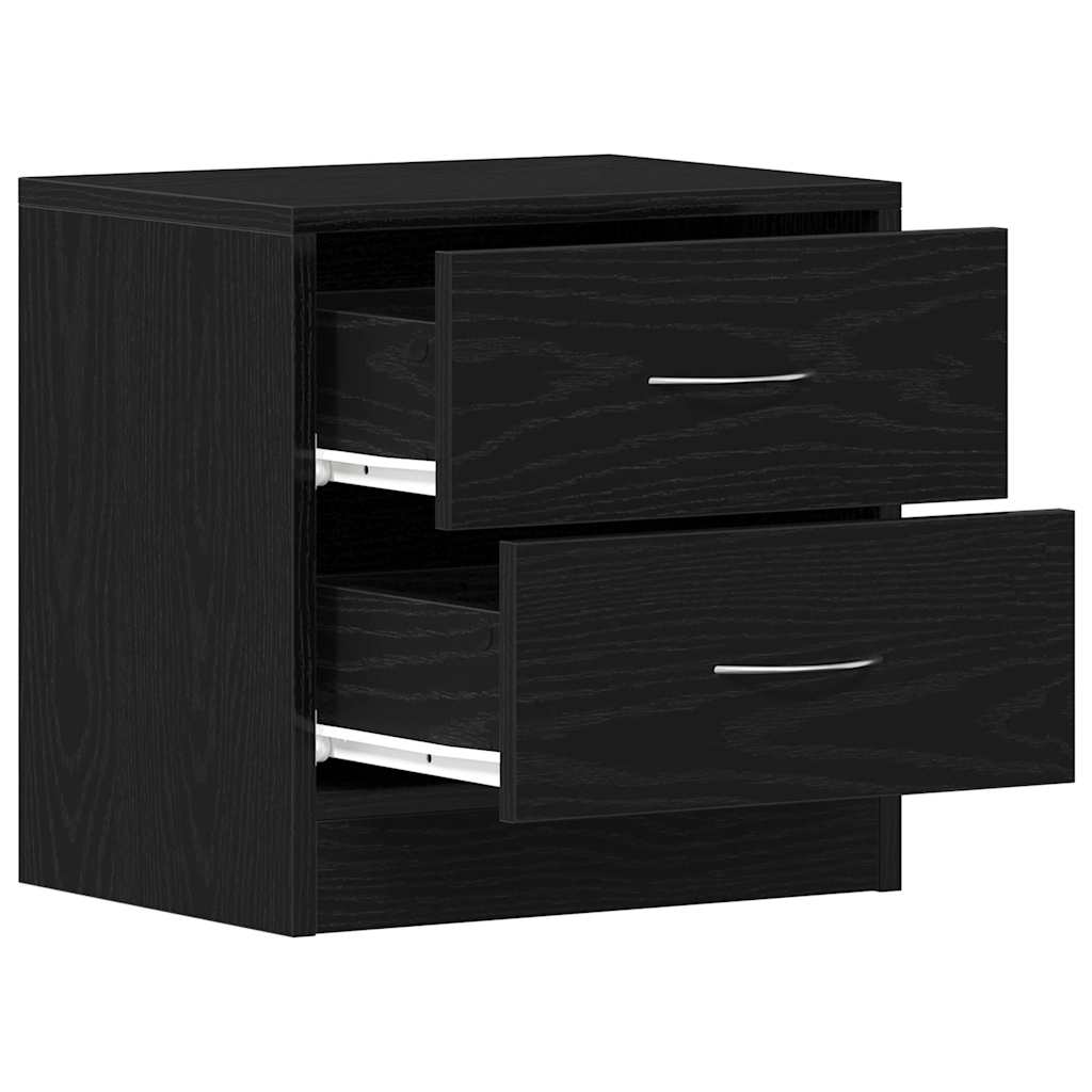 Sängbord 2 st svart ek 40x30x40 cm konstruerat trä