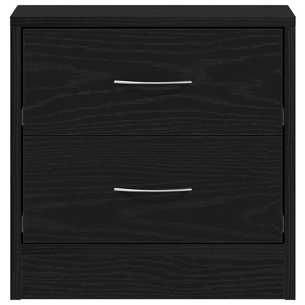Sängbord 2 st svart ek 40x30x40 cm konstruerat trä